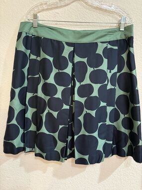 Juicy Couture Green and Black Circle-Print Skater Skirt